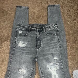 American Eagle Outfitters Distressed Black Skinny Jeans